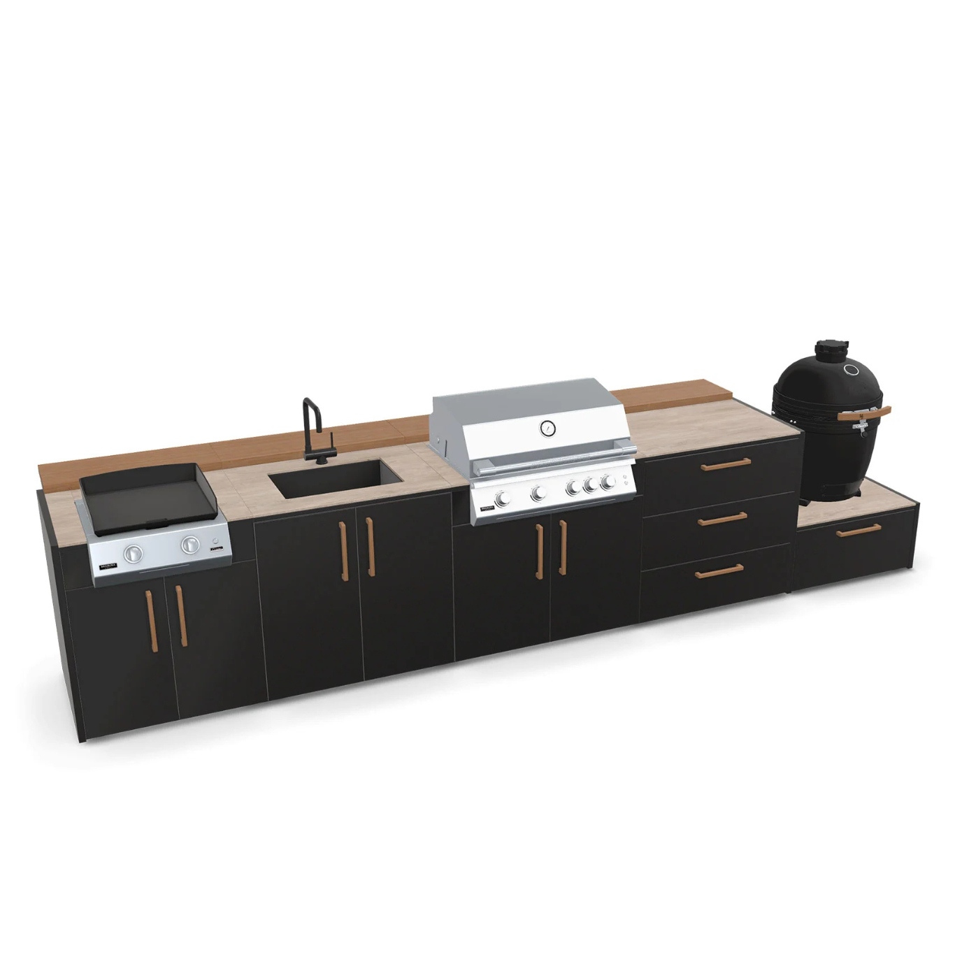 BRABURA Oasis letna kuhinja Ι Kamado L Ι Fusion 400 RS Ι Plancha 20