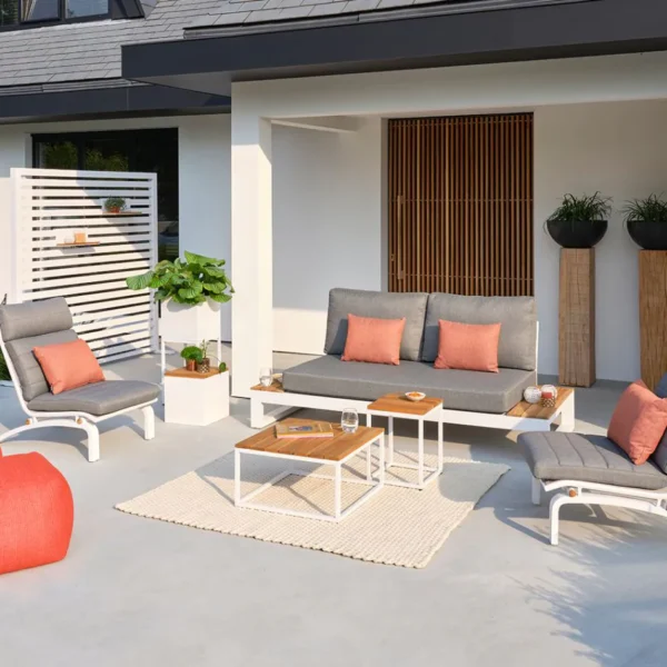 LIFE Soho vrtna zofa s počivalnikoma – aluminij