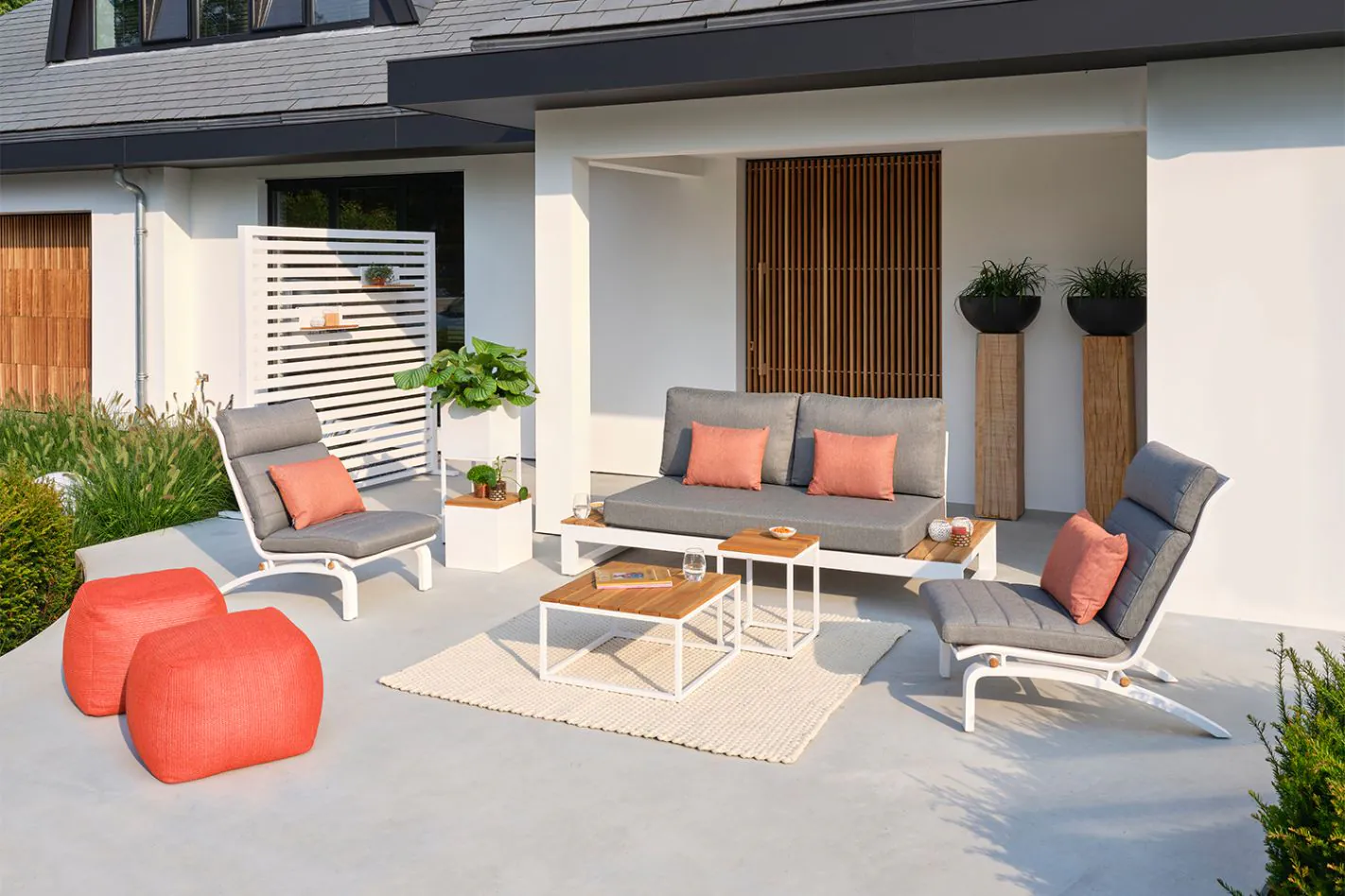 LIFE Soho vrtna zofa s počivalnikoma – aluminij