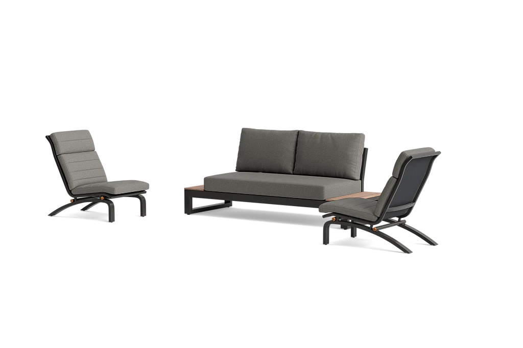 LIFE Soho vrtna zofa s počivalnikoma – aluminij - slika 5