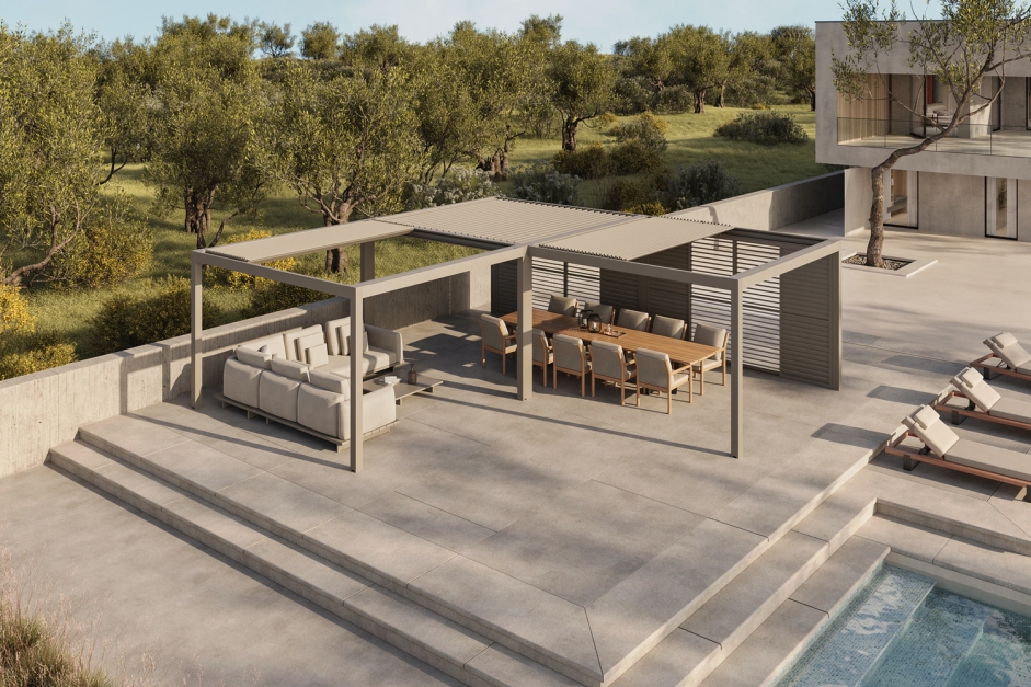 SUNS Luxe bioklimatska pergola z zložljivo streho