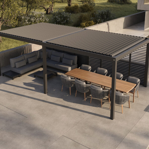 SUNS Luxe bioklimatska pergola z električnimi lamelami