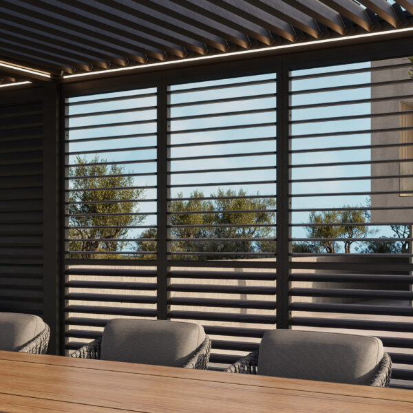 Alternative view of SUNS Luxe bioklimatska pergola z električnimi lamelami