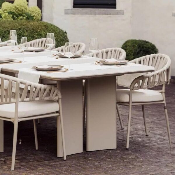 Alternative view of Gescova San Remo vrtna jedilna garnitura – aluminij